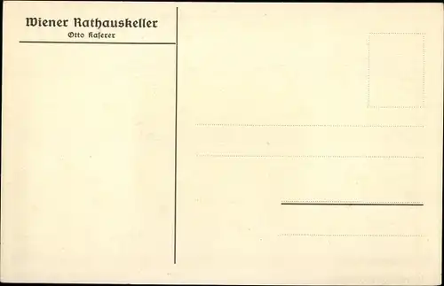 Ak Wien 1, Rathauskeller, Gesellschaftszimmer, Fassungsraum 100 Personen, Inh. Otto Kaserer