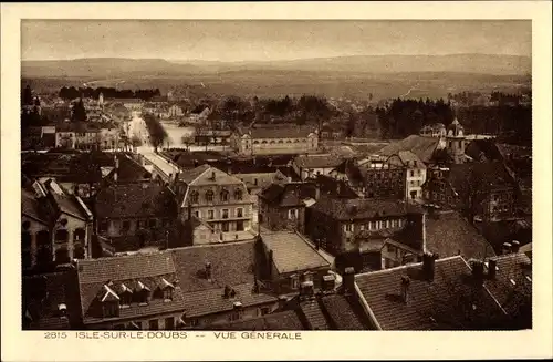 Ak Isles sur le Doubs, Vue Generale, Blick über die Dächer der Stadt, Umgebung