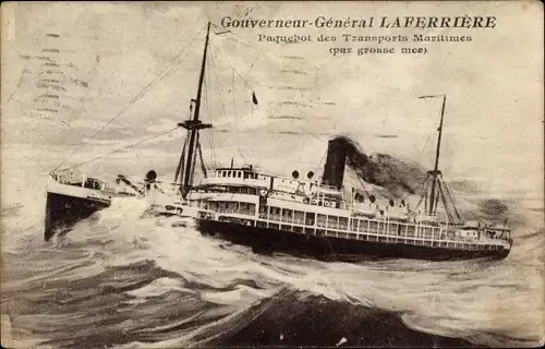 Ak Gouverneur Général Laferrière, Paquebot des Transports Maritimes, SGTM