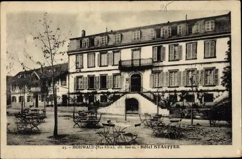 Ak Le Hohwald Bas Rhin, Hotel Stauffer, Gartenansicht, Straße