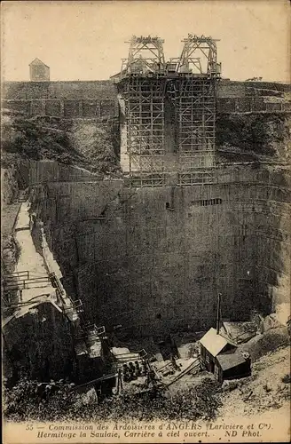 Ak Angers Maine et Loire, Hermitage la Saulaie, Carrière à ciel ouvert