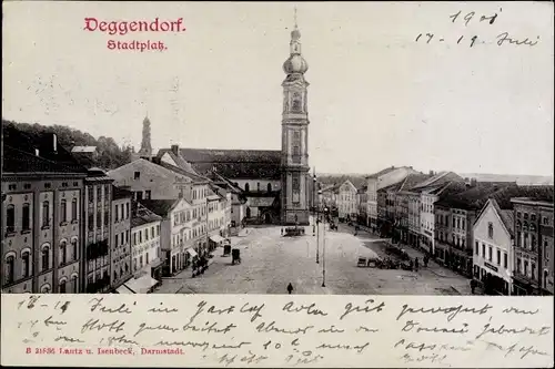 Ak Deggendorf im Bayerischen Wald Niederbayern, Stadtplatz