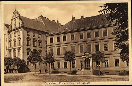 Ak Braniewo Braunsberg Ostpreußen, Post und Lyceum