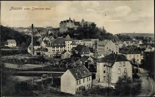 Ak Nossen in Sachsen, Panorama vom Seminar