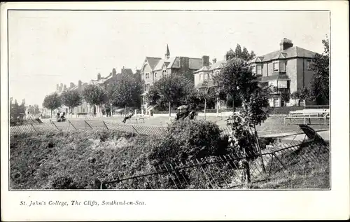 Ak Southend on Sea Essex, St. John's College, the Cliffs