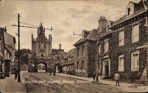 Ak Warwick Warwickshire England, Eastgate and Landor House