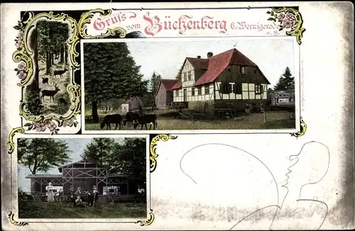 Ak Elbingerode im Harz, Gruß vom Büchenberg, Gasthaus