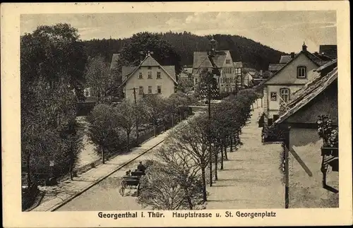 Ak Georgenthal in Thüringen, Hauptstraße, St. Georgenplatz