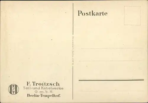 Künstler Ak Lüdke, E., Berlin Tempelhof, Seil- und Kabelwerke F. Troitzsch, Bergsteiger