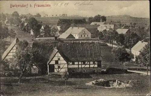 Ak Burkersdorf Frauenstein im Erzgebirge, Blick auf den Ort