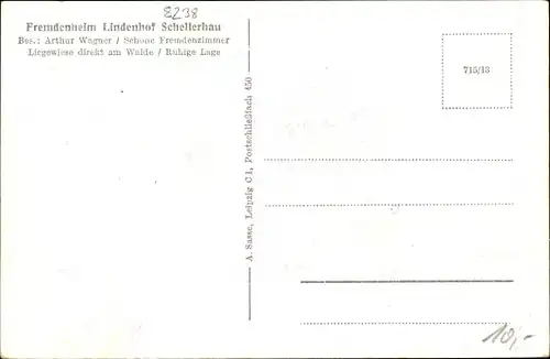 Ak Schellerhau Altenberg im Erzgebirge, Fremdenheim Lindenhof