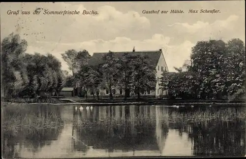 Ak Bucha Dahlen in Sachsen, Gasthof zur Mühle