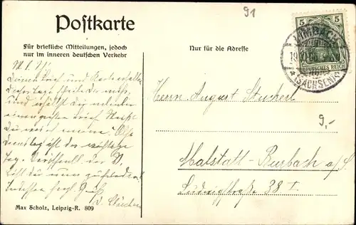 Ak Limbach Oberfrohna in Sachsen, Promenade