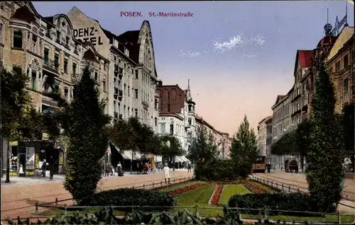 Ak Poznań Posen, St. Martinstraße, Hotel