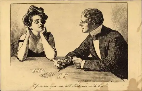 Präge Künstler Ak Gibson, Dana, Of Course you can tell Fortunes with Cards
