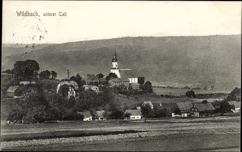 Ak Wildbach Bad Schlema im Erzgebirge, Panorama, Unterer Teil