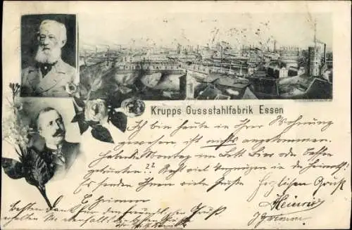 Ak Essen im Ruhrgebiet, Krupp's Gußstahlfabrik, Portraits