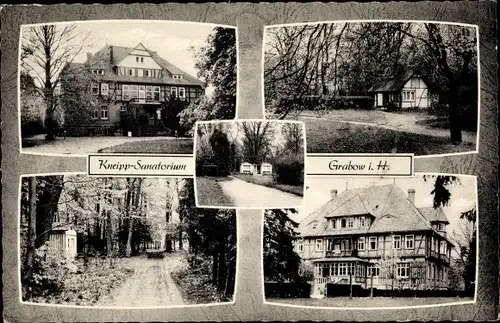 Ak Grabow Lüchow im Wendland, Landschloss Obergut, Kneipp-Sanatorium, Außenansicht