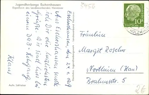 Ak Eschershausen Niedersachsen, Jugendherberge, Flur, Schlafraum, Waschraum