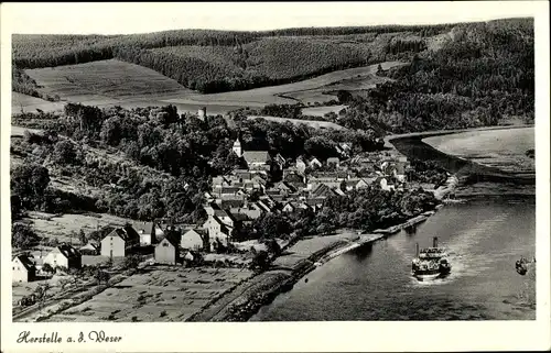 Ak Herstelle Beverungen an der Weser, Gesamtansicht