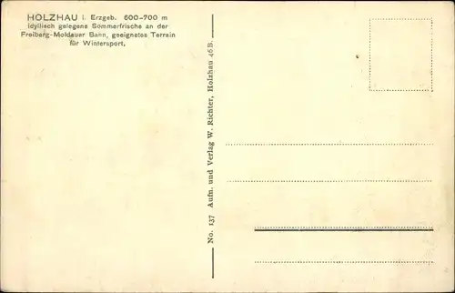 Ak Holzhau Rechenberg Bienenmühle, Panorama der Ortschaft