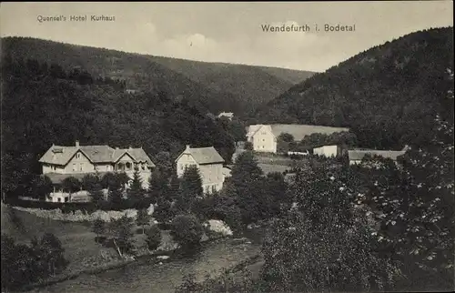 Ak Wendefurth Thale im Harz, Quensel's Hotel Kurhaus