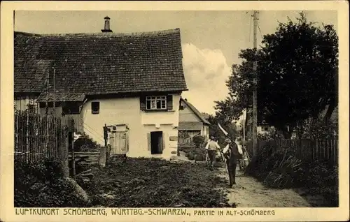 Ak Alt Schömberg im Nordschwarzwald, Ortspartie, Häuser