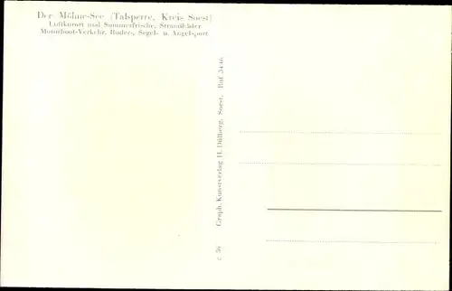 Ak Möhnesee in Westfalen, Sperrmauer, Kraftwerk, Wassersport, Segelpartie, Strandbäder