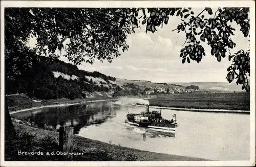 Ak Brevörde an der Weser, Dampferpartie