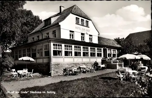 Ak Neuhaus im Solling Holzminden Niedersachsen, Hotel zur Linde