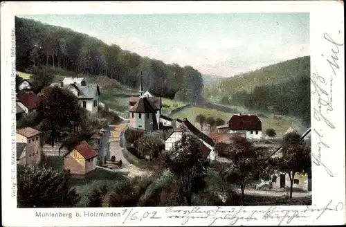 Ak Mühlenberg Holzminden in Niedersachsen, Panorama vom Ort