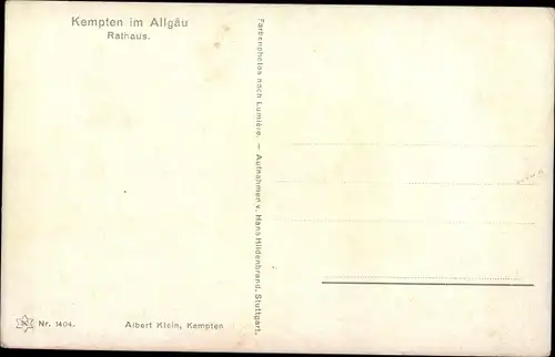 Ak Kempten im Allgäu Schwaben, Rathaus