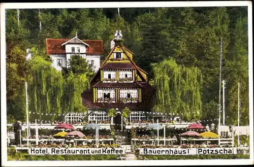 Ak Pötzscha Wehlen an der Elbe Sachsen, Hotel Bauernhäusl