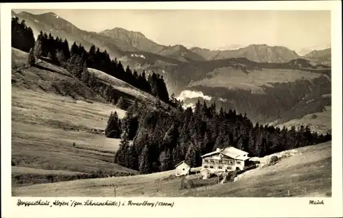 Ak Vorarlberg Österreich, Berggasthaus Kojen, Schnapshütte