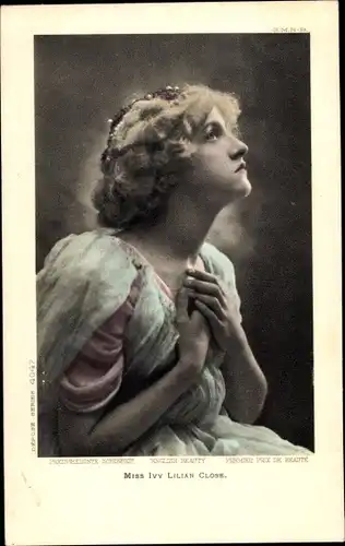 Ak Miss Ivy Lilian Close, English Beauty, Portrait