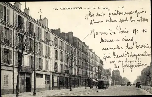 Ak Charenton Hauts de Seine, Rue de Paris