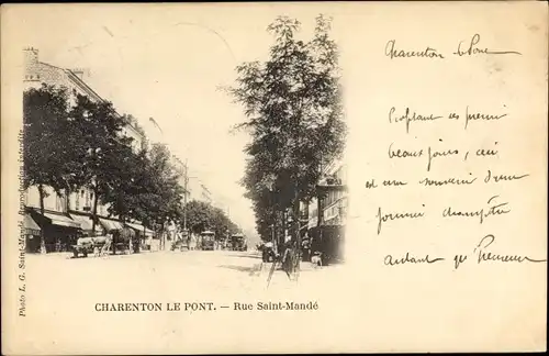 Ak Charenton le Pont Hauts de Seine,  Rue Saint Mandé