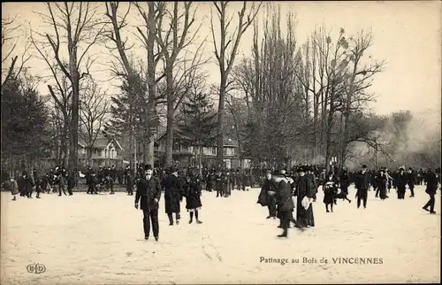 Ak Vincennes Hauts de Seine, Patinage au Bois