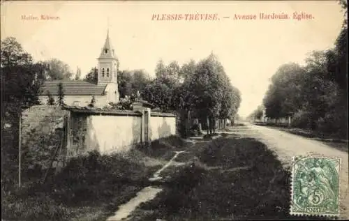 Ak Plessis Trévise Hauts de Seine, Avenue Hardouin, Eglise