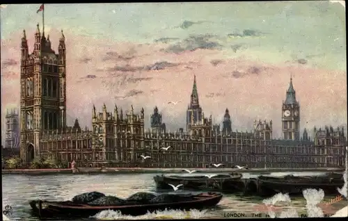 Künstler Ak London City, Houses of Parliament, Tuck 8500