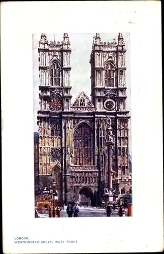 Ak London City, Westminster Abbey, west front, Tuck 9713