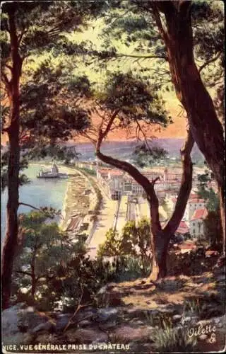 Ak Nice Nizza Alpes Maritimes, Vue generale prise du chateau, Tuck
