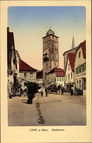 Ak Lohr am Main Unterfranken, Stadtturm