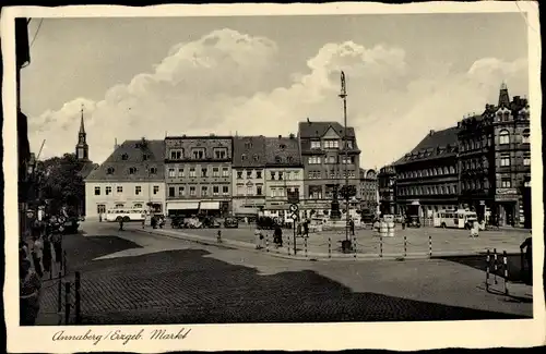 Ak Annaberg Buchholz Erzgebirge, Markt