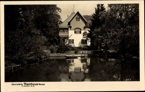 Ak Dresden Loschwitz, Hotel Gaststätte Fischhaus, Wasserpartie