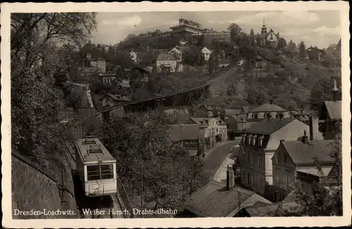 Ak Dresden Loschwitz, Drahtseilbahn