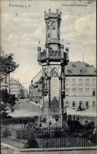 Ak Freiberg in Sachsen, Schweden Denkmal