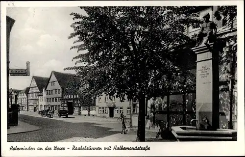 Ak Holzminden in Niedersachsen, Raabebrunnen, Halbemondstraße, Gasthaus
