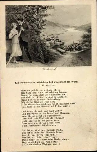 Lied Ak Bacharach am Rhein, H. W. Mertens, Ein rheinisches Mädchen bei rheinischem Wein