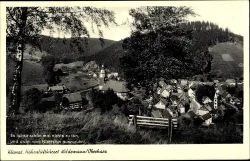 Ak Wildemann Clausthal Zellerfeld im Oberharz, Teilansicht, Bank